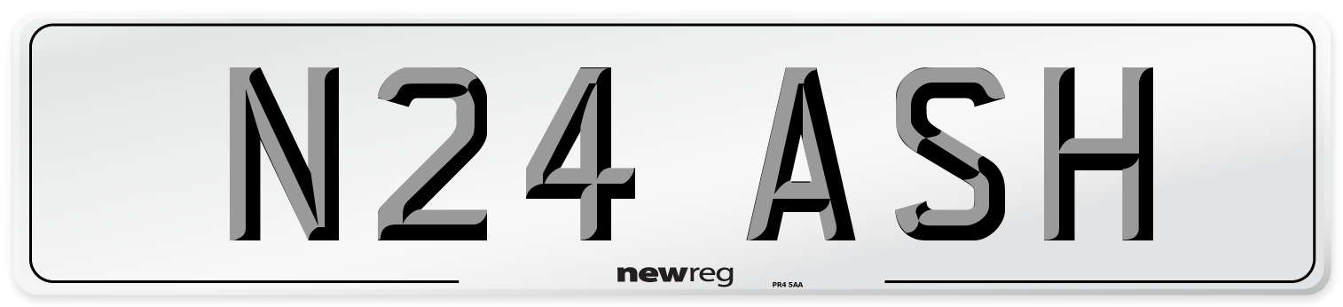 N24 ASH Number Plate from New Reg